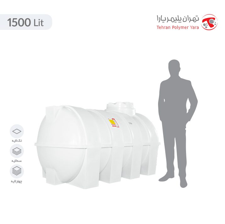 مخزن آب 1500 لیتری افقی تهران پلیمر یارا - البرزمخزن