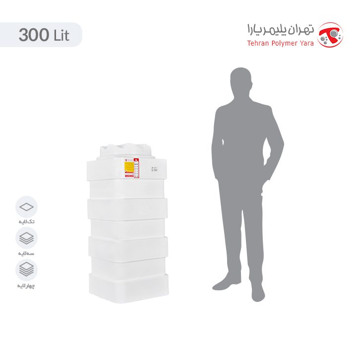 مخزن آب 300 لیتری آسان رو مکعبی تهران پلیمر یارا - البرزمخزن