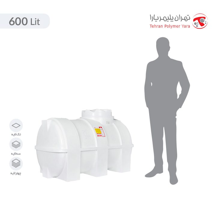 مخزن آب 600 لیتری افقی تهران پلیمر یارا - البرزمخزن